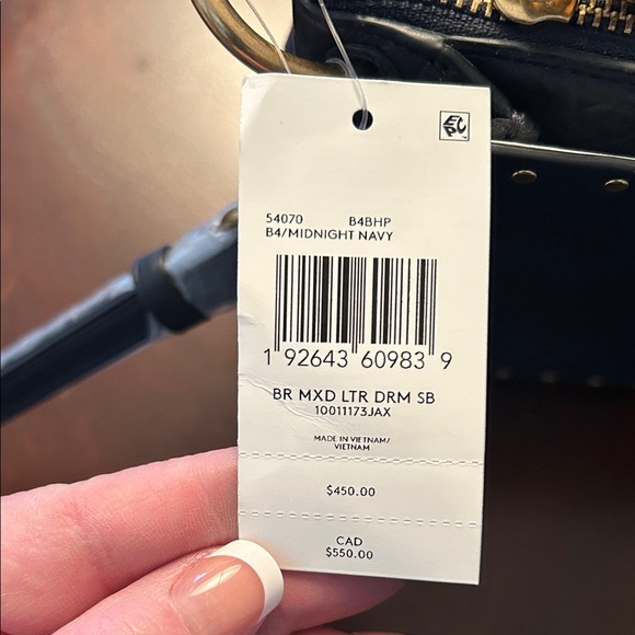 Coach NWT navy blue Studded Shoulder Bag - Picture 6 of 6